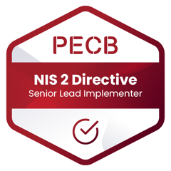 Badge PECB NIS 2 Directive Senior Lead Implementer de Vladimir K.
